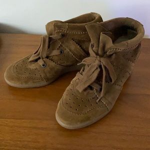 Isabel Marant Bobby Suede Wedge Sneakers